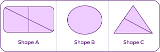 Identifying equal and unequal shares of shapes