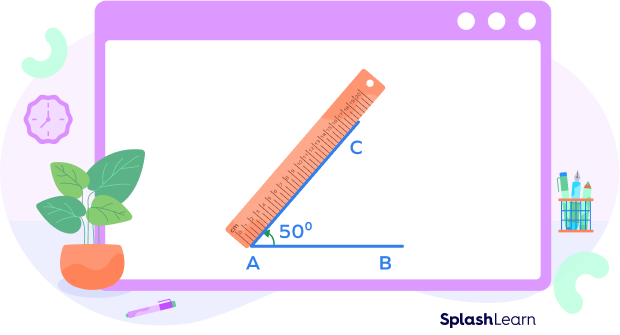 Join AC to get a 50 Degree Angle