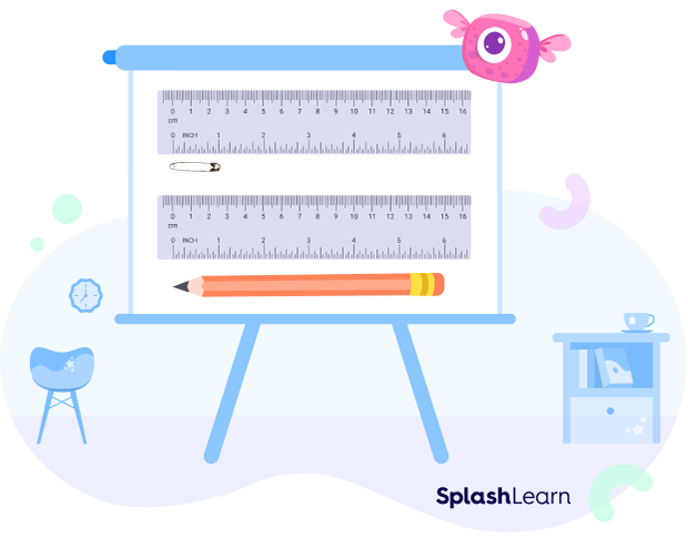 Measuring length of a pencil using a scale