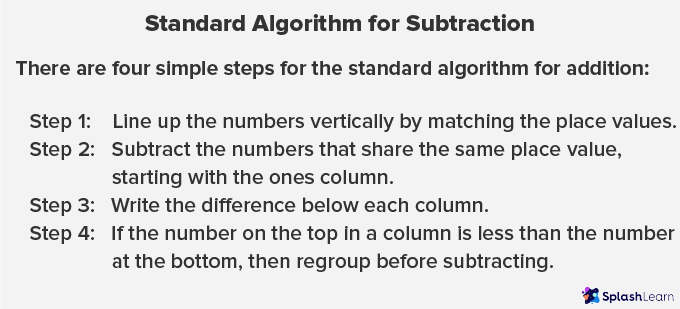 standard algorithm for subtraction