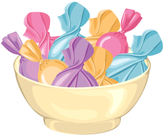 Candies in a bowl