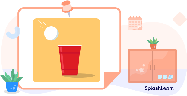 Experimental probability of tossing a ping-pong ball in a cup