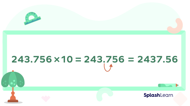 Multiplying a decimal number by 10