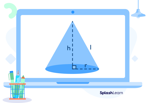 Radius, height, and slant height of a cone