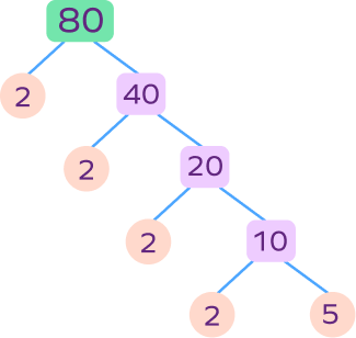 Factor tree of 80