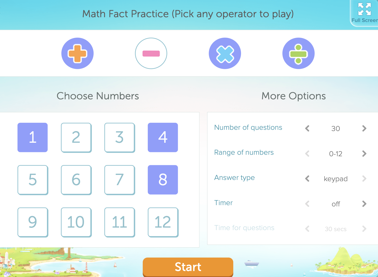 Math Facts Games - Addition, Subtraction, Multiplication